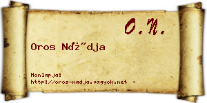 Oros Nádja névjegykártya